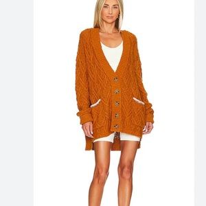 Free people Montana cable knit cardigans pumpkin pie